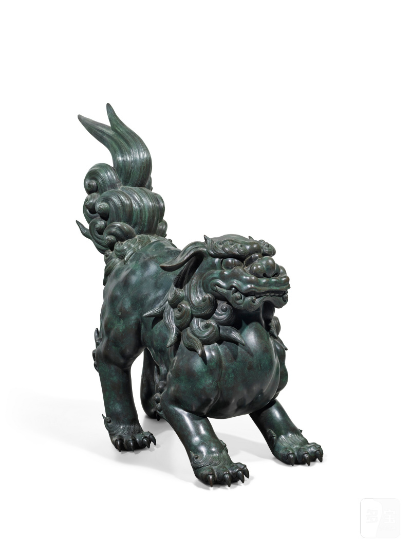 RARE ET IMPORTANTE PAIRE DE LIONS GUARDIENS DE TEMPLE EN BRONZE  JAPON, ÉPOQUE EDO, XIXE SIÈCLE - 图2